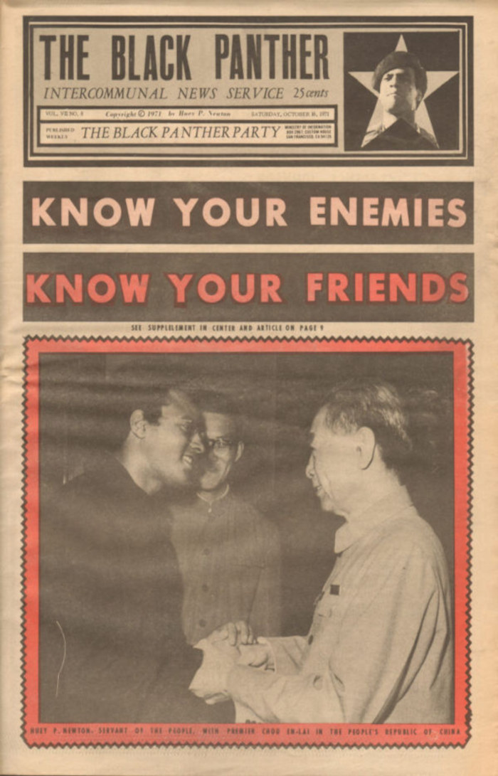 Black Panthers founder Huey Newton meets Zhou Enlai