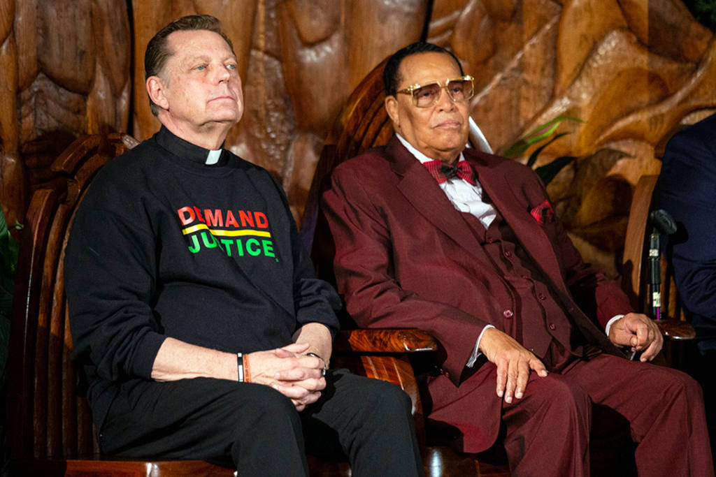 Farrakhan with Christian Priest