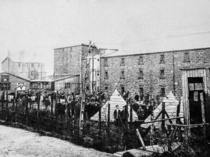 Prisoners at the Frongoch concentration camp in North Wales after the 1916 Easter Rising.