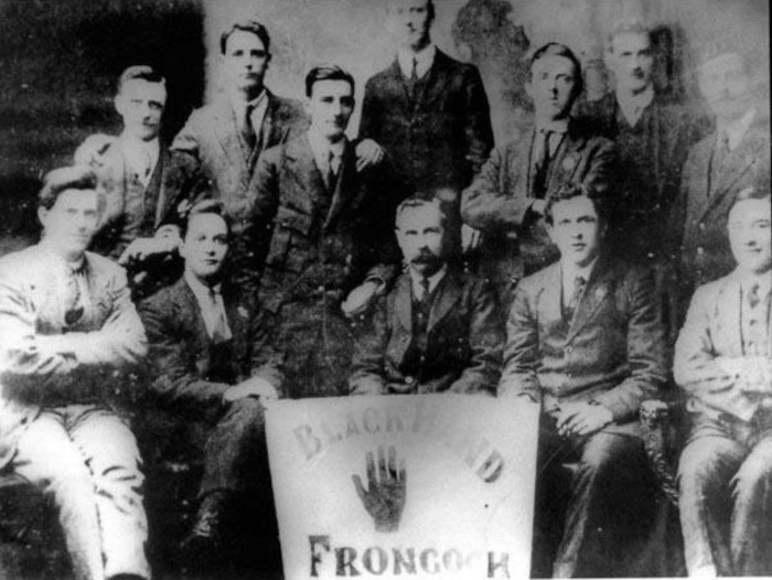 Prisoners at the Frongoch concentration camp in North Wales after the 1916 Easter Rising.
