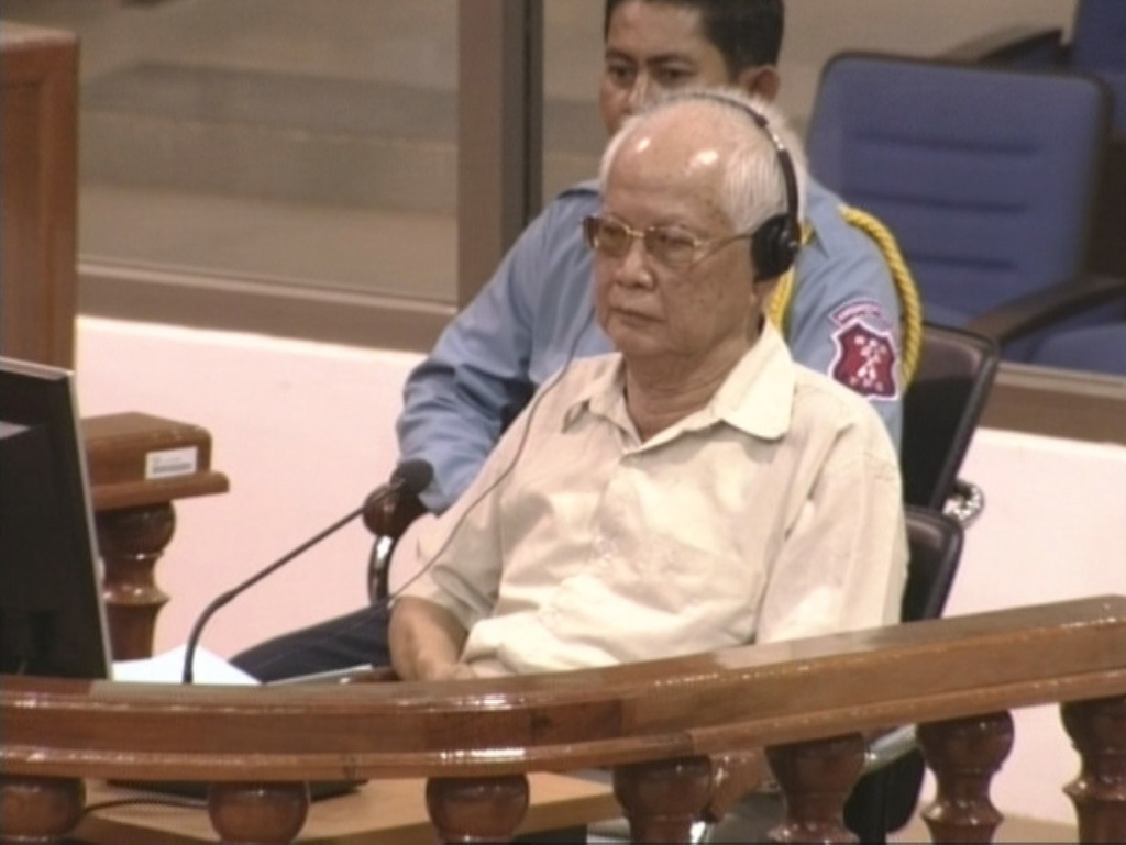 Khieu Samphan before the Cambodia Tribunal in July 2009