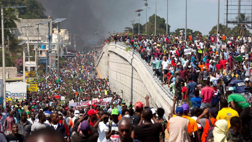 Migrant Army of Haitian invaders marching towards the United States