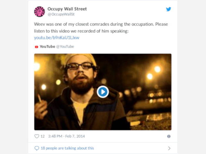 Weev and Occupied Wall Street Twitter Account