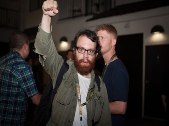 Weev with his Communist Fist