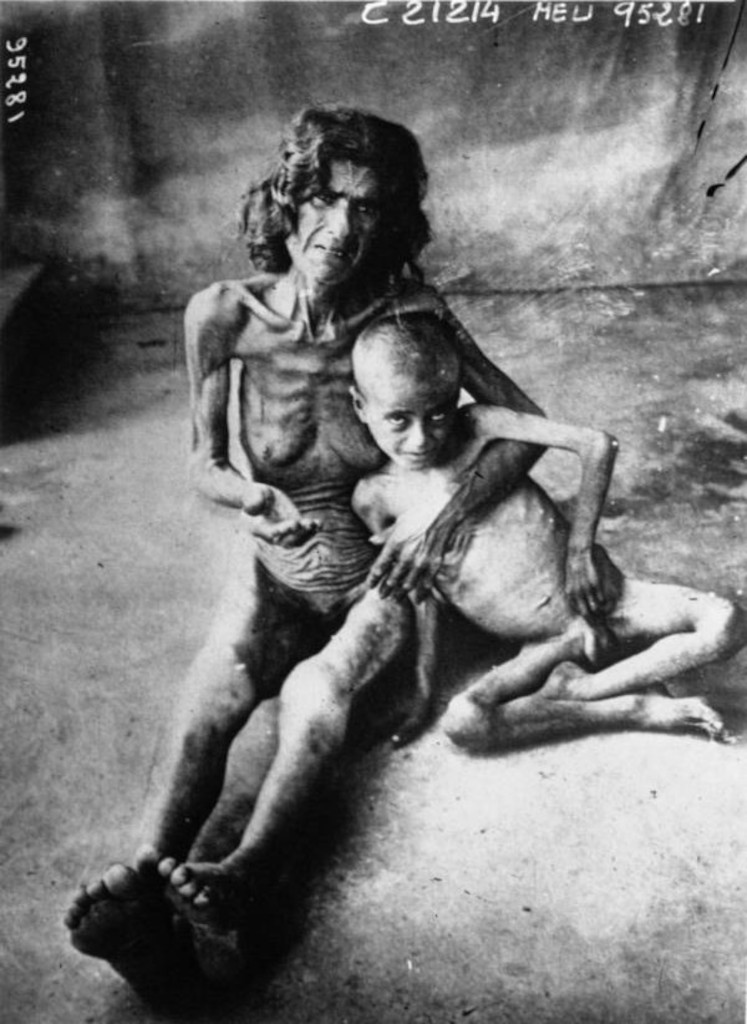 A starving mother holds her child at the height of Holodomor USSR Circa 1933