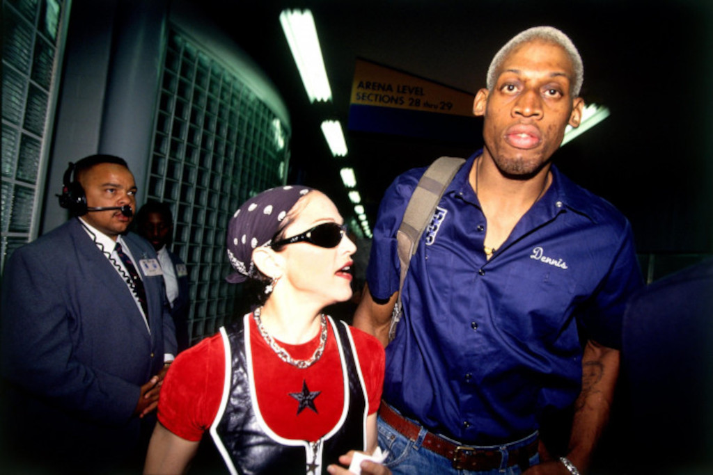 Red and Black Maddona with Chicago Bulls player Denis Rodman