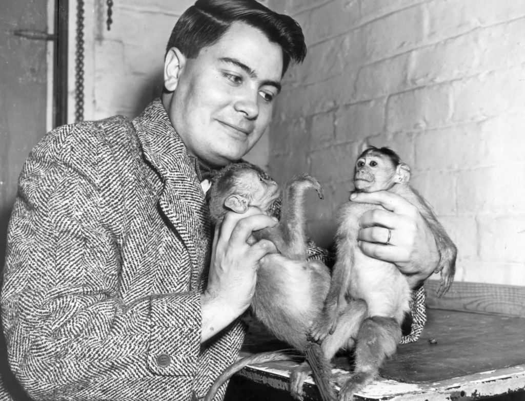 Rev. Jim Jones pastor of the Christian Assembly of God Church Sept. 9, 1954. Jones began a monkey importing project as part of a fund-raising project for his congregation.
