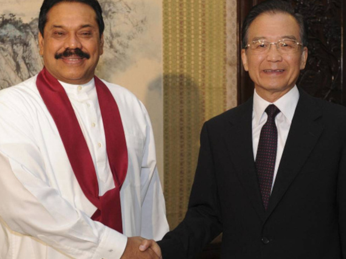 Rajapaksa with Chinese Premier Wen Jiabao