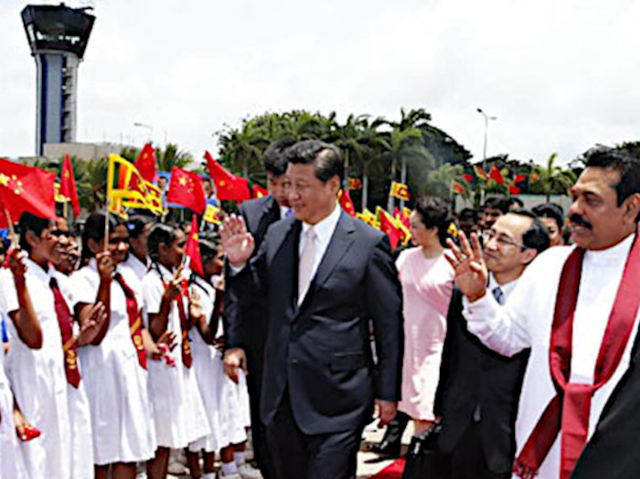 Rajapaksa with Chinese Premier Xi Jinping