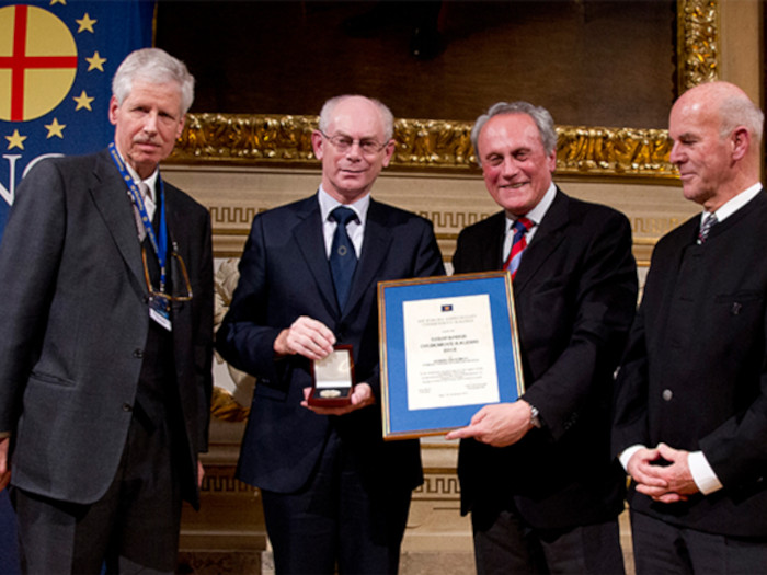 Van Rompuy won the Coudenhove-Kalergi prize for the biggest contribution to White European genocide and enslavement.
