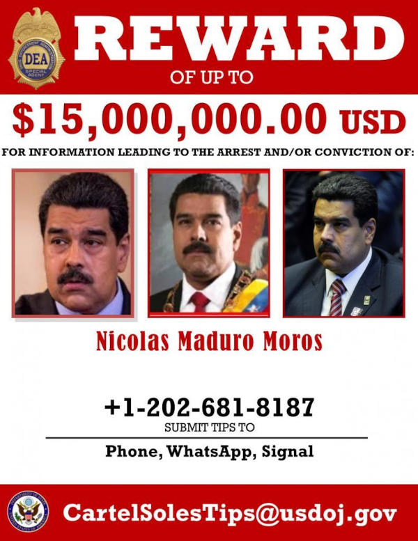 DEA Wanted Reward Maduro